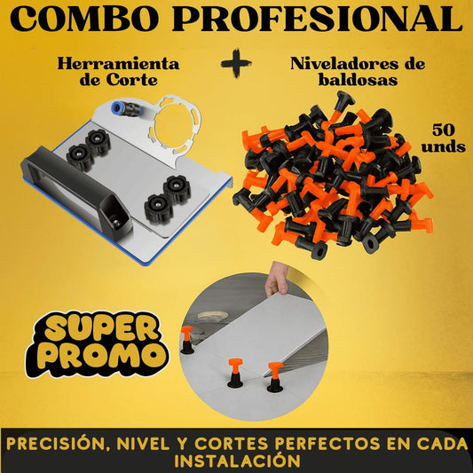 Combo profesional Guía de Biselado 45° Profesional+Niveladores de baldosa de Regalo